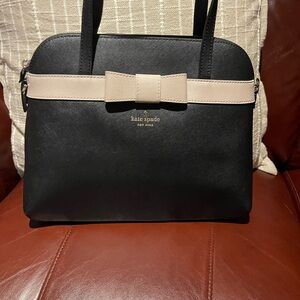 Kate Spade Black and Tan Bow Satchel
